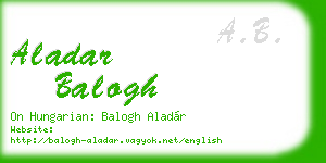 aladar balogh business card